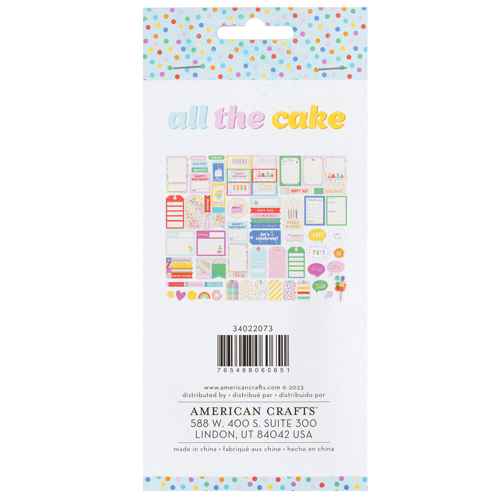 American Crafts Pebbles All The Cake Ephemera Journaling (59pcs) (34022073) (OUTLET)