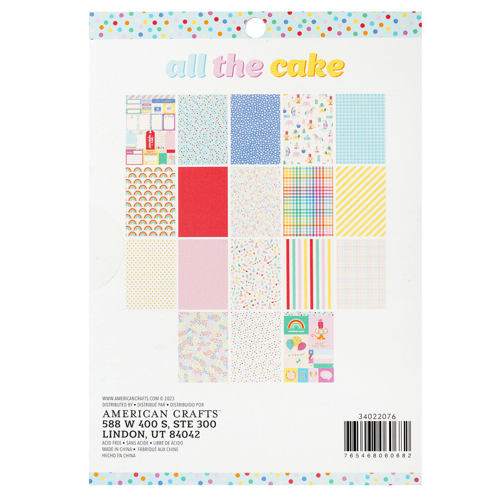 American Crafts Pebbles All The Cake 6x8 Inch Paper Pad (34022076) (OUTLET)