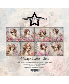 Paper Favourites Vintage Ladies Rose 12x12 Inch Paper Pack (PF470) (DISCONTINUED)