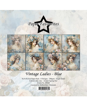 Paper Favourites Vintage Ladies Blue 12x12 Inch Paper Pack (PF469) (DISCONTINUED)