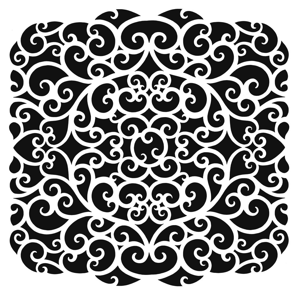 Pink Ink Designs Ocean Twirls Stencil (PINKST022) (OUTLET)