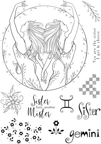 Pink Ink Designs Gemini Sisters A5 Clear Stamps (PI245) (OUTLET) Pink Ink Designs Gemini Sisters A5 Clear Stamps (PI245) (OUTLET)