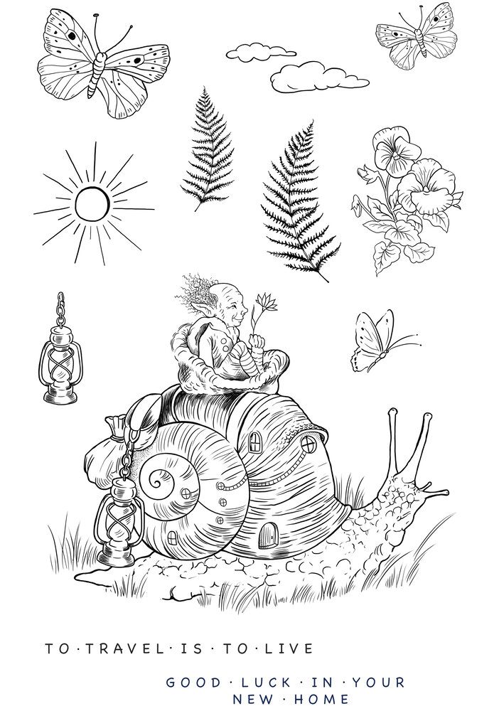 Katkin Krafts Albert & Stanley A5 Clear Stamp Set (KK0057) (OUTLET)
