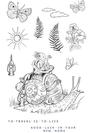 Katkin Krafts Albert & Stanley A5 Clear Stamp Set (KK0057) (OUTLET)