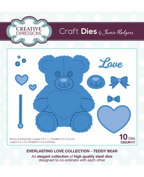 Creative Expressions Jamie Rodgers Craft Die Everlasting Love Teddy Bear (CEDJR117) (OUTLET)