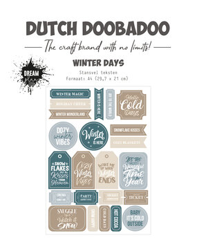 Dutch Doobadoo Dream Plan Do Winter Days A4 Die-cut Texts (474.007.023) (DISCONTINUED)
