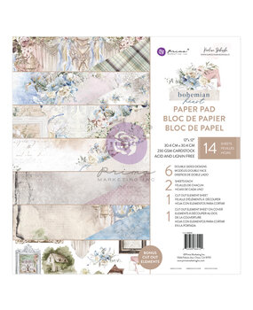 Prima Marketing Bohemian Heart 12x12 Inch Paper Pad (664121) (DISCONTINUED)