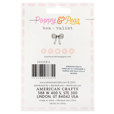 American Crafts Bea Valint Poppy and Pear Embellishments Gold Foil (10pcs) (34025813) (OUTLET)