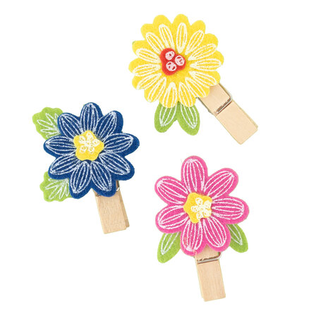 American Crafts Bea Valint Poppy and Pear Clothespins Flower (6pcs) (34025944) (OUTLET)