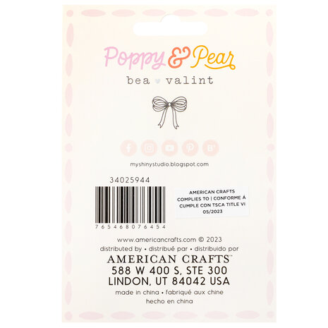 American Crafts Bea Valint Poppy and Pear Clothespins Flower (6pcs) (34025944) (OUTLET)