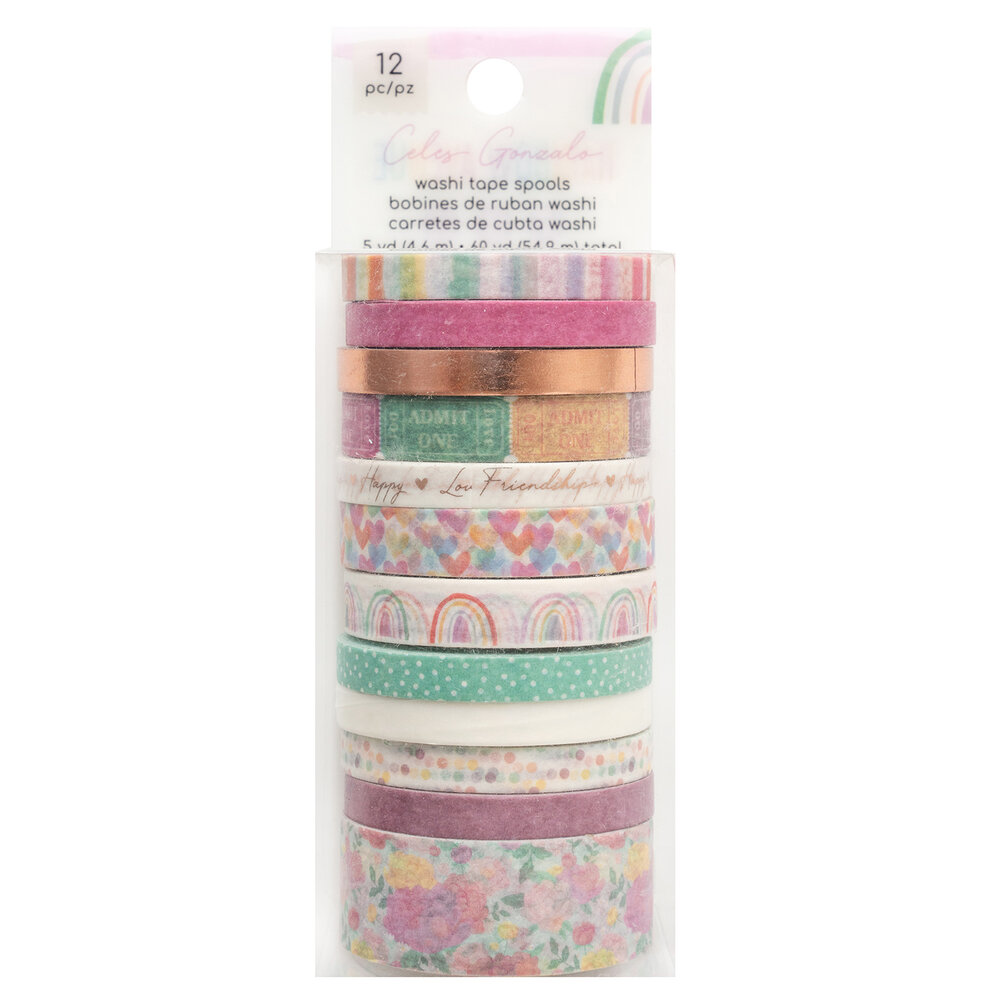 American Crafts Celes Gonzalo Rainbow Avenue Washi Tape Spools (12pcs) (34025871) (OUTLET)