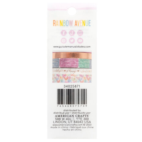American Crafts Celes Gonzalo Rainbow Avenue Washi Tape Spools (12pcs) (34025871) (OUTLET)