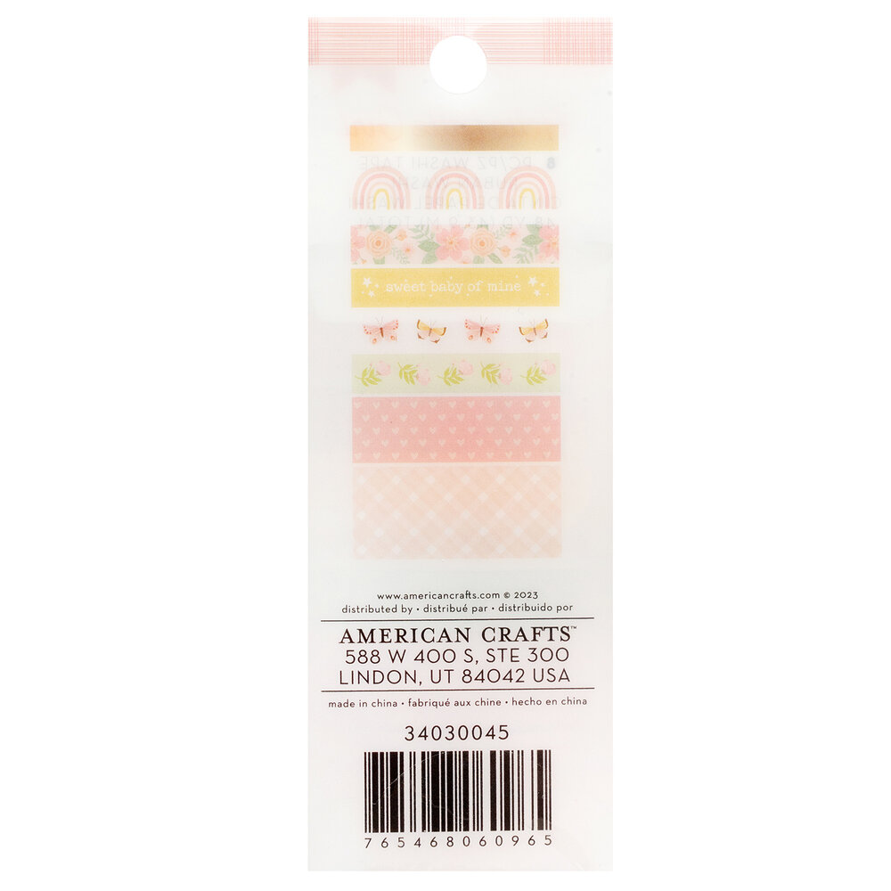 American Crafts Hello Little Girl Washi Tape Spools Gold Foil (8pcs) (34030045) (OUTLET)