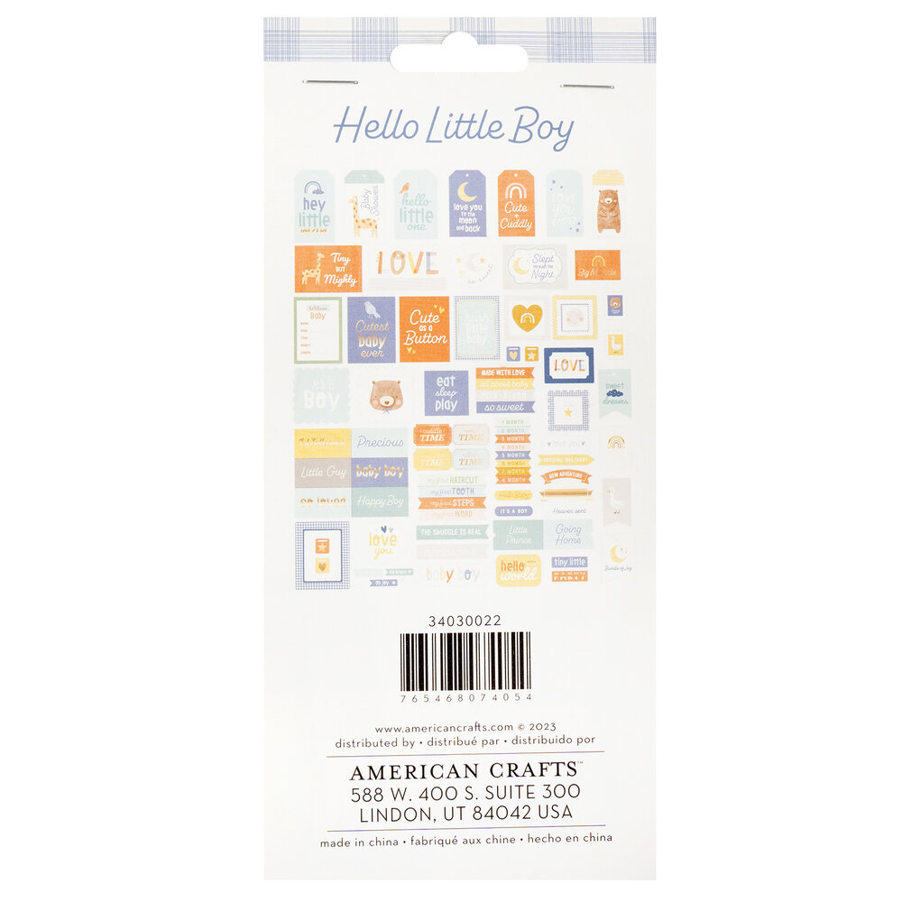 American Crafts Hello Little Boy Ephemera Journaling Gold Foil (61pcs) (34030022) (OUTLET) American Crafts Hello Little Boy Ephemera Journaling Gold Foil (61pcs) (34030022) (OUTLET)