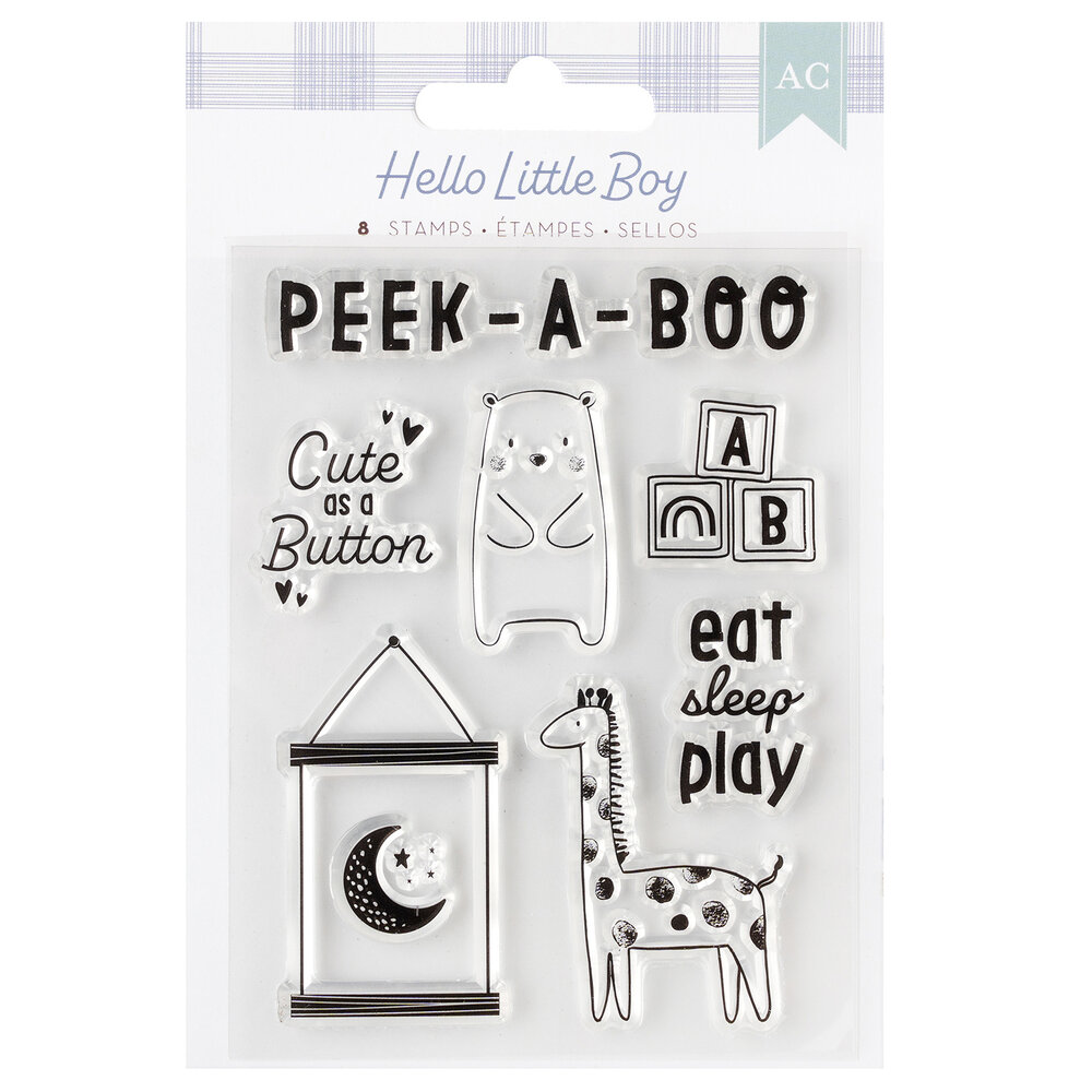 American Crafts Hello Little Boy Clear Stamps (8pcs) (34030024) (OUTLET) American Crafts Hello Little Boy Clear Stamps (8pcs) (34030024) (OUTLET)