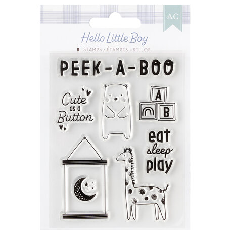 American Crafts Hello Little Boy Clear Stamps (8pcs) (34030024) (OUTLET) American Crafts Hello Little Boy Clear Stamps (8pcs) (34030024) (OUTLET)