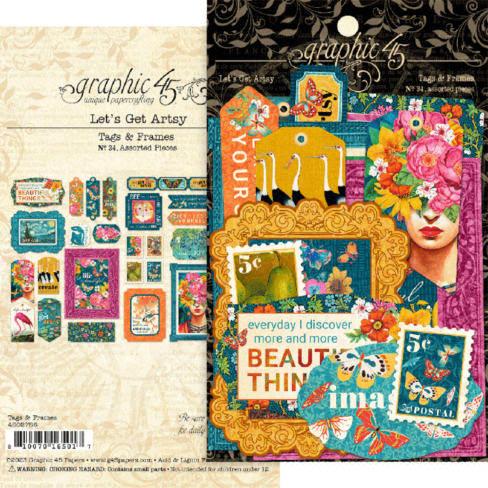 Graphic 45 Let's Get Artsy Tags & Frames (4502756) (OUTLET)