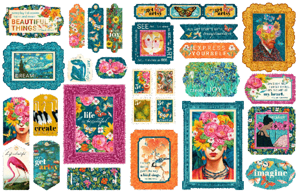 Graphic 45 Let's Get Artsy Tags & Frames (4502756) (OUTLET)