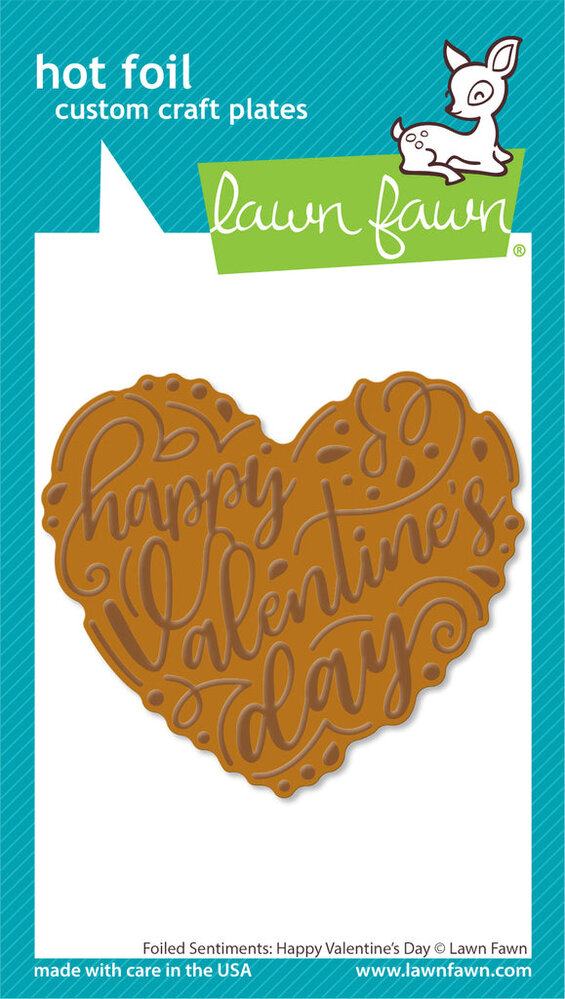 Lawn Fawn Foiled Sentiments: Happy Valentine's Day Hot Foil Plate (LF3321) (DISCONTINUED)