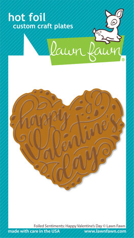 Lawn Fawn Foiled Sentiments: Happy Valentine's Day Hot Foil Plate (LF3321) (DISCONTINUED)
