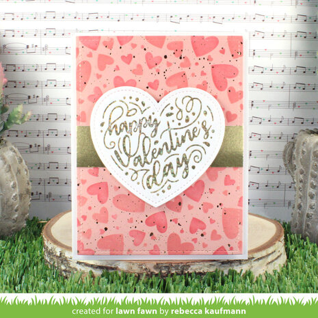 Lawn Fawn Foiled Sentiments: Happy Valentine's Day Hot Foil Plate (LF3321) (DISCONTINUED)