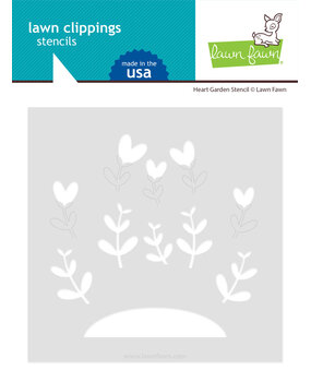 Lawn Fawn Heart Garden Lawn Clippings Stencil (LF3322) (OUTLET)