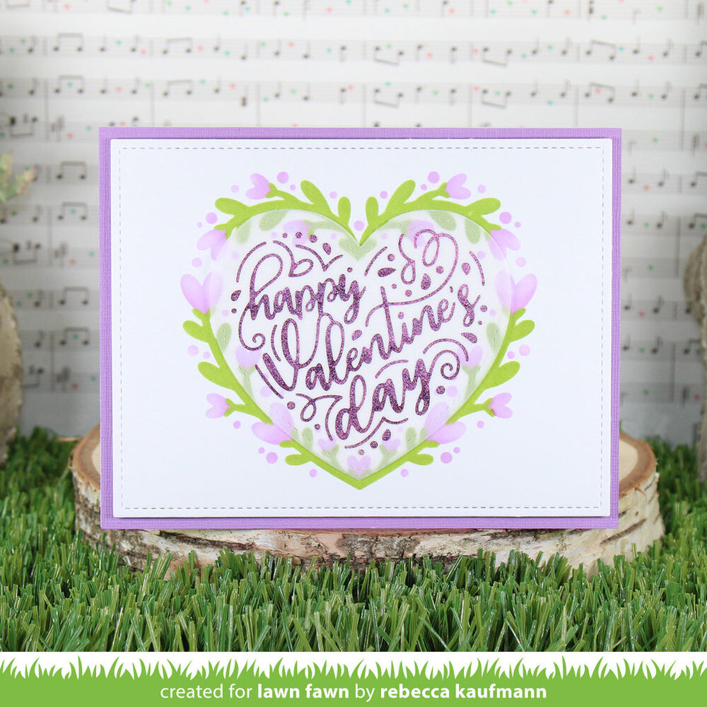 Lawn Fawn Heart Wreath Lawn Clippings Stencils (2pcs) (LF3323) (OUTLET)