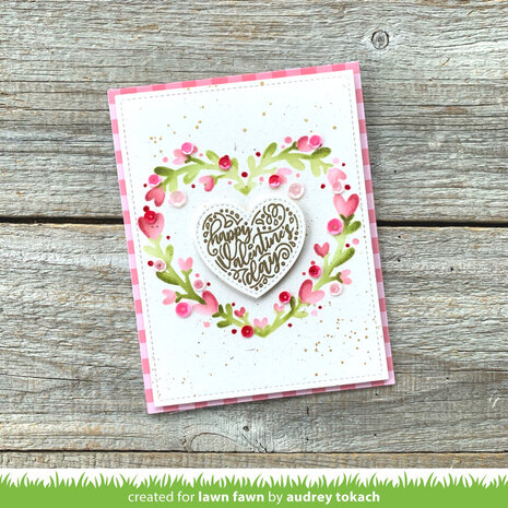 Lawn Fawn Heart Wreath Lawn Clippings Stencils (2pcs) (LF3323) (OUTLET)
