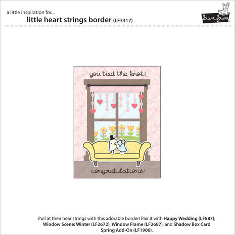 Lawn Fawn Little Heart Strings Border Lawn Cuts Dies (LF3317) (DISCONTINUED)