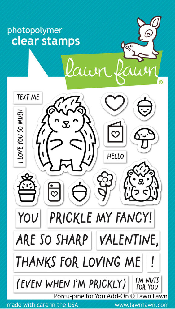 Lawn Fawn Porcu-pine for You Add-On Clear Stamps (LF3301) (DISCONTINUED)