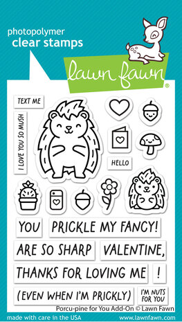Lawn Fawn Porcu-pine for You Add-On Clear Stamps (LF3301) (DISCONTINUED)