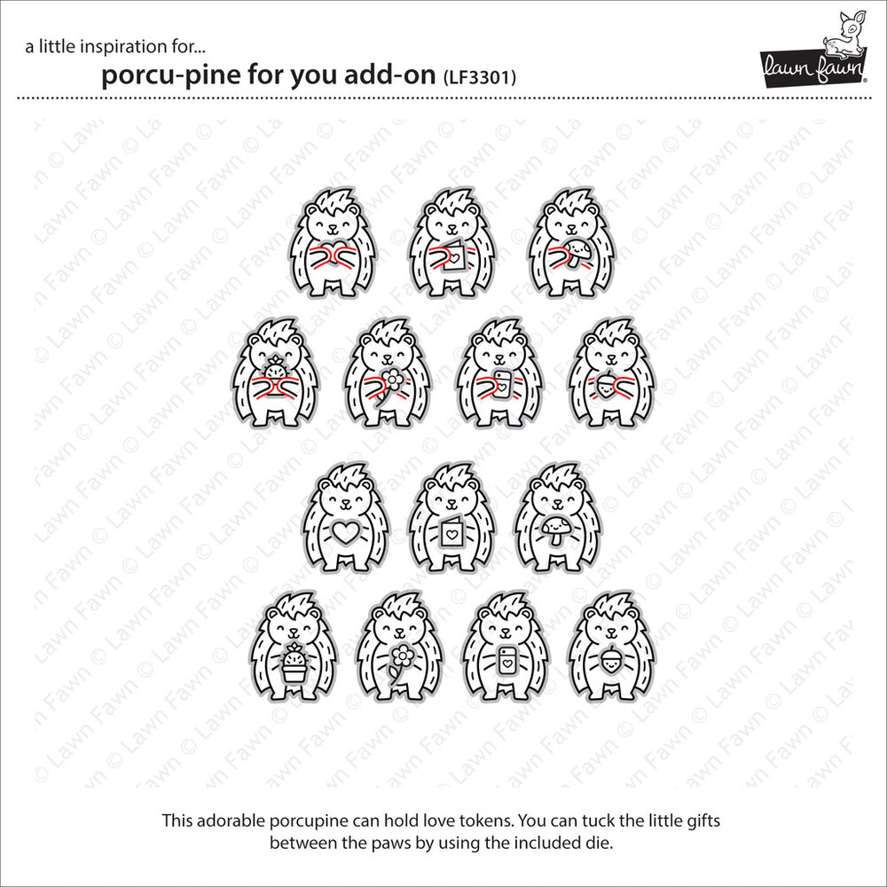 Lawn Fawn Porcu-pine for You Add-On Clear Stamps (LF3301) (DISCONTINUED)