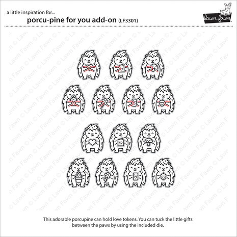 Lawn Fawn Porcu-pine for You Add-On Clear Stamps (LF3301) (DISCONTINUED)