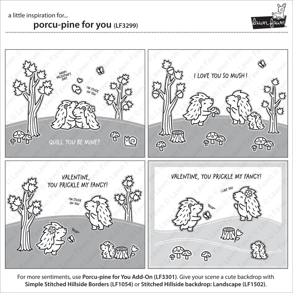 Lawn Fawn Porcu-pine for You Clear Stamps (LF3299) (OUTLET)