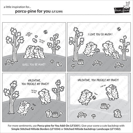 Lawn Fawn Porcu-pine for You Clear Stamps (LF3299) (OUTLET)