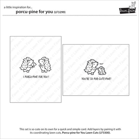 Lawn Fawn Porcu-pine for You Clear Stamps (LF3299) (OUTLET)