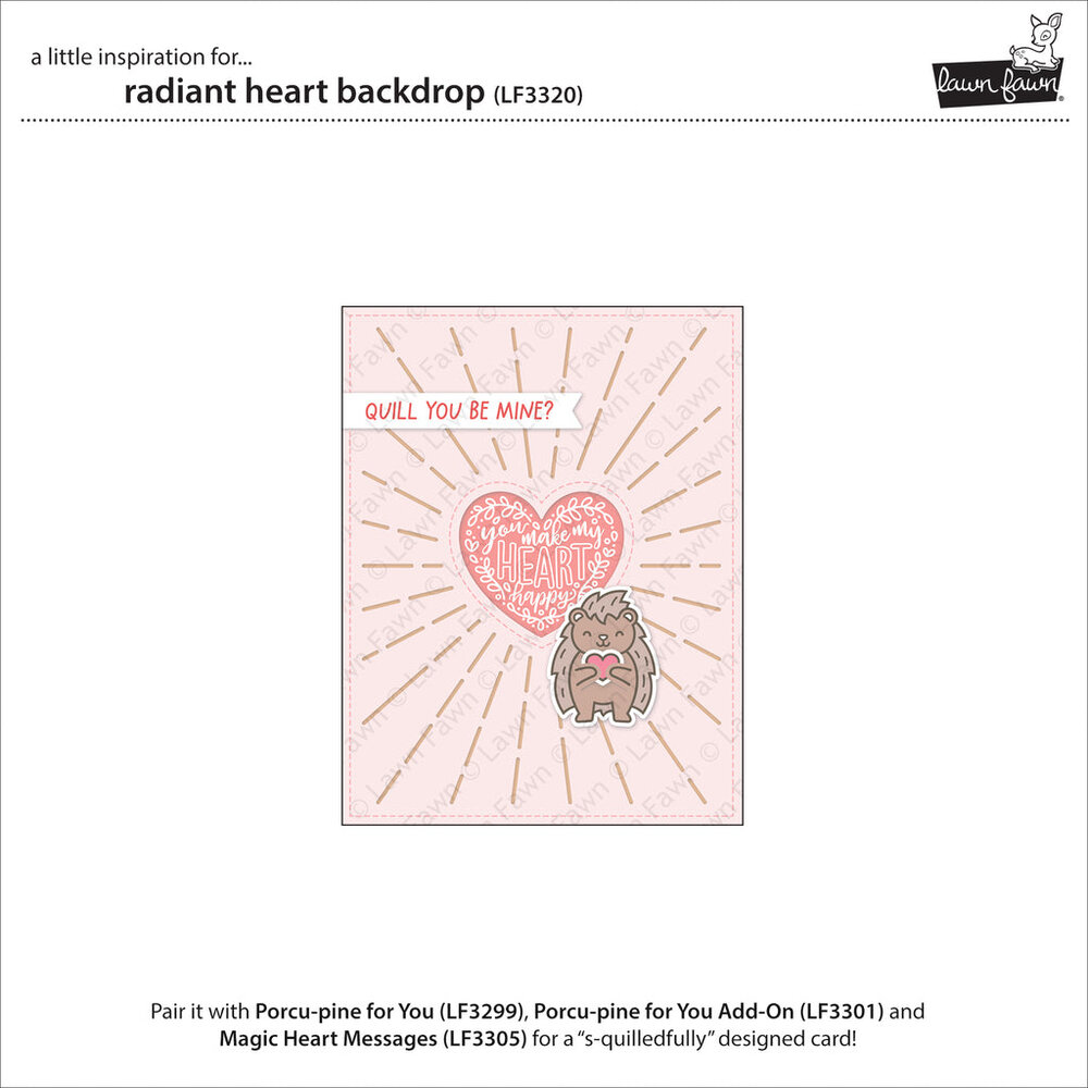 Lawn Fawn Radiant Heart Backdrop Lawn Cuts Dies (LF3320) (DISCONTINUED)