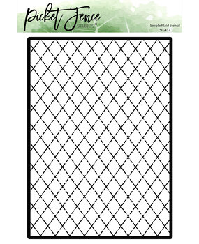 Picket Fence Studios Simple Plaid 6x8 Inch Stencil (SC-437) (OUTLET)