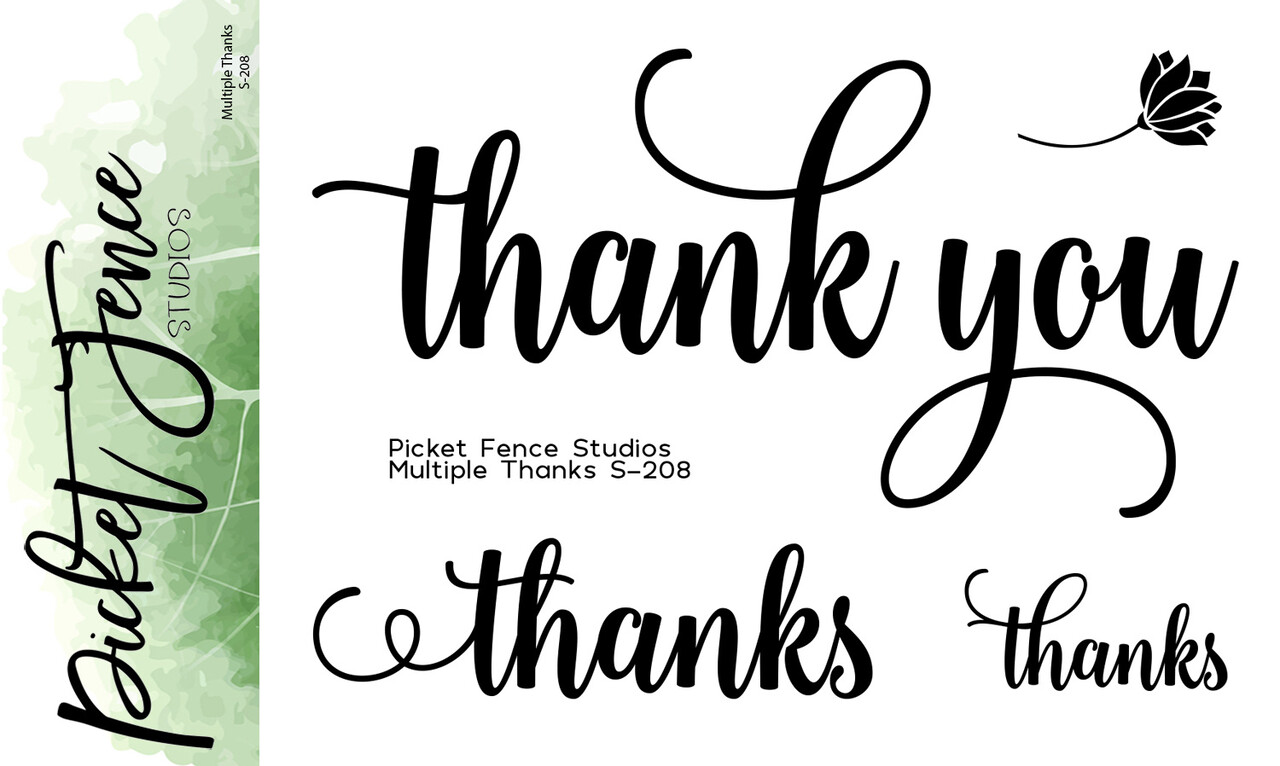 Picket Fence Studios Multiple Thanks 3x4 Inch Clear Stamps (S-208) (OUTLET)