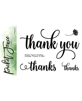 Picket Fence Studios Multiple Thanks 3x4 Inch Clear Stamps (S-208) (OUTLET)