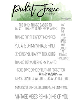 Picket Fence Studios Momma's Thoughts 3x4 Inch Clear Stamps (S-220) (OUTLET)
