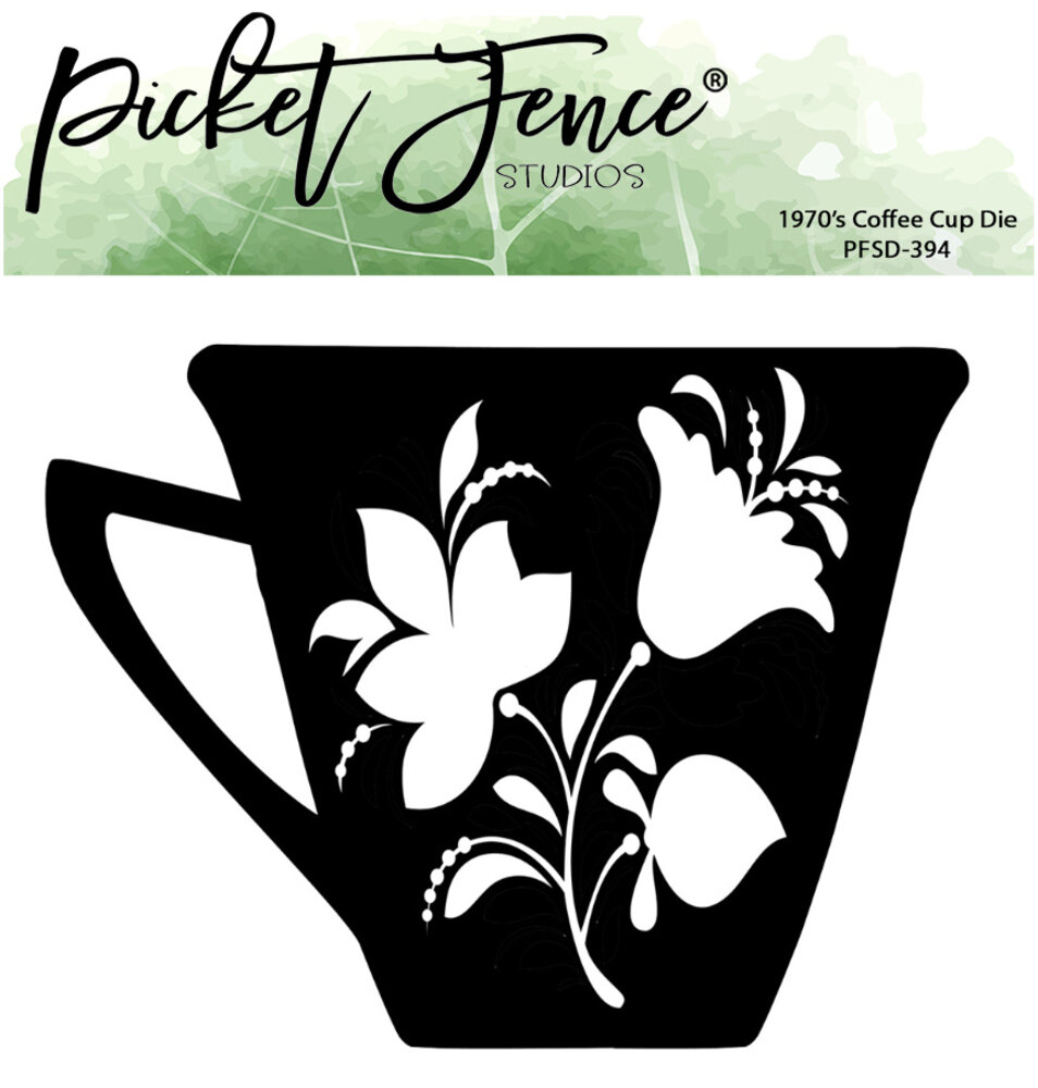 Picket Fence Studios 1970's Coffee Cup 4x6 Inch Metal Dies (PFSD-394) (OUTLET) Picket Fence Studios 1970's Coffee Cup 4x6 Inch Metal Dies (PFSD-394) (OUTLET)