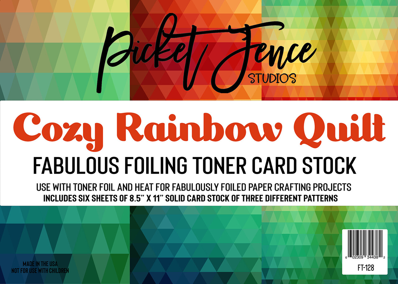 Picket Fence Studios Fabulous Foiling Toner Card Stock Cozy Rainbow Quilt (6pcs) (FT-128) (OUTLET) Picket Fence Studios Fabulous Foiling Toner Card Stock Cozy Rainbow Quilt (6pcs) (FT-128) (OUTLET)