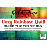 Picket Fence Studios Fabulous Foiling Toner Card Stock Cozy Rainbow Quilt (6pcs) (FT-128) (OUTLET)