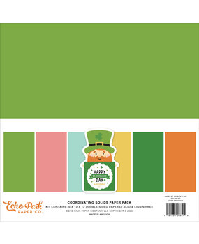 Echo Park Happy St. Patrick's Day 12x12 Inch Coordinating Solids Paper Pack (SPD350015) (DISCONTINUED) Echo Park Happy St. Patrick's Day 12x12 Inch Coordinating Solids Paper Pack (SPD350015) (DISCONTINUED)