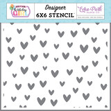 Echo Park Birthday Love Hearts Stencil (MWG349034) (DISCONTINUED)