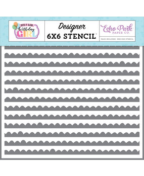 Echo Park Birthday Girl Borders Stencil (MWG349033) (DISCONTINUED)