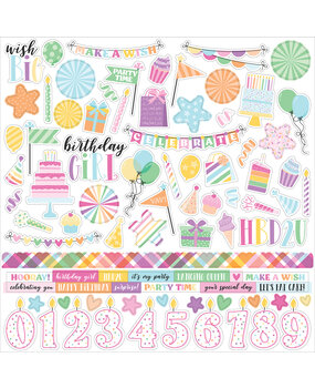 Echo Park Make A Wish Birthday Girl Element Sticker (MWG349014) (DISCONTINUED)