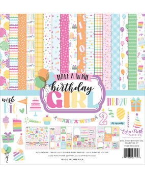 Echo Park Make A Wish Birthday Girl 12x12 Inch Collection Kit (MWG349016) (DISCONTINUED)