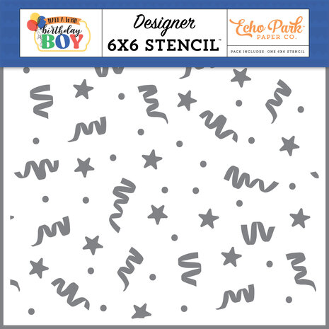 Echo Park Confetti And Stars Stencil (MWB348035) (DISCONTINUED) Echo Park Confetti And Stars Stencil (MWB348035) (DISCONTINUED)